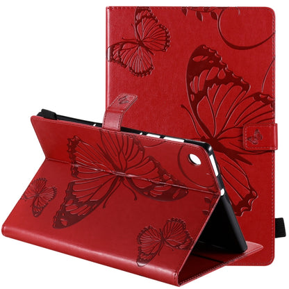 Red butterfly-pattern flip leather case with folio stand and holder