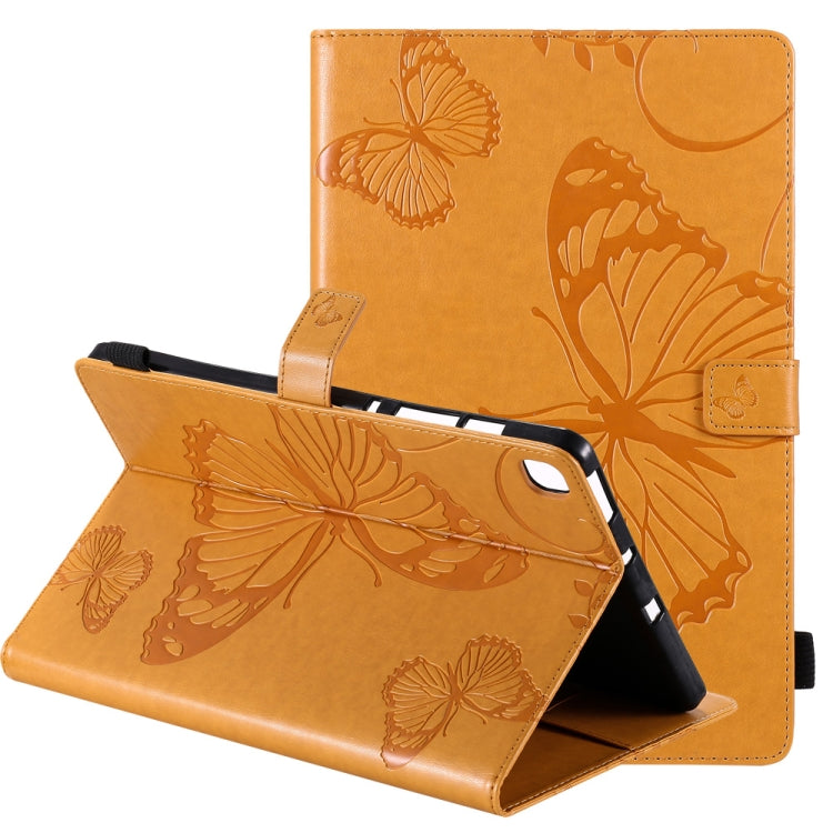 Orange butterfly-pattern flip leather case with built-in stand for tablet