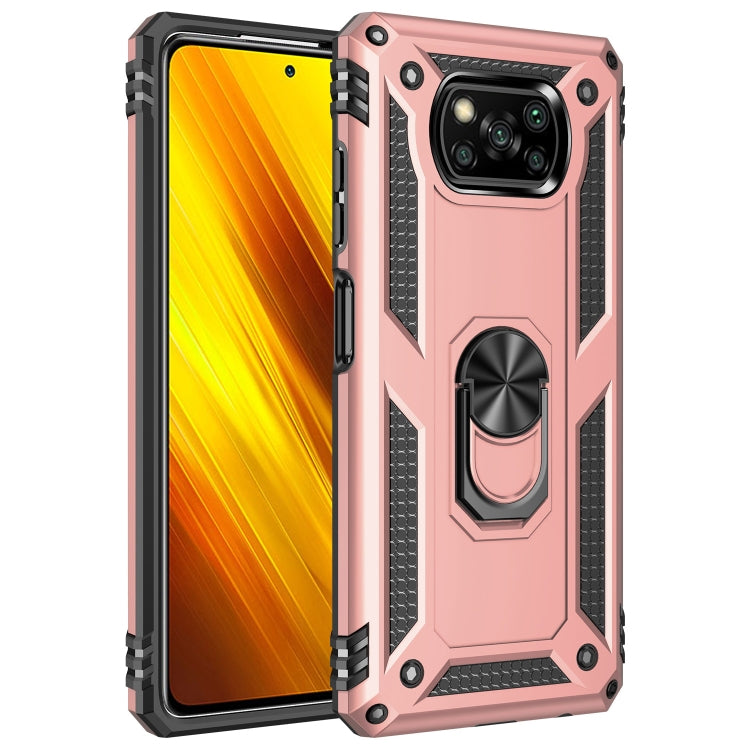 Shockproof protective phone case with rotating holder, rose gold and black, for phone