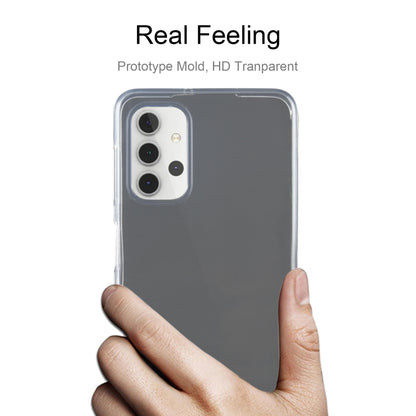 Transparent TPU phone case on back of phone, shown with hand holding