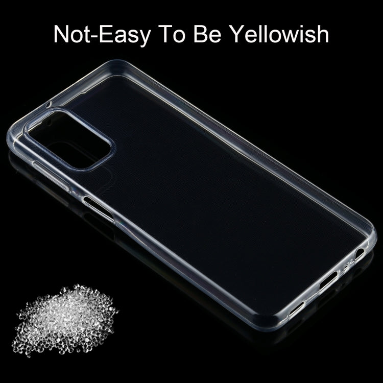 Clear transparent TPU case covering corners with button openings