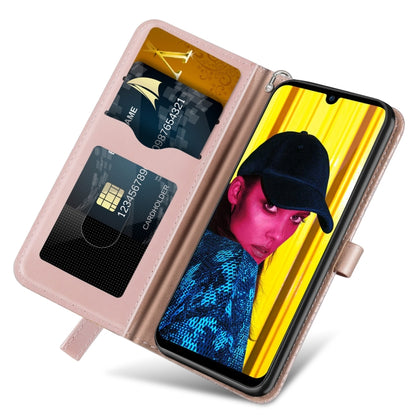 Rose gold flip wallet phone case with card slots and phone screen protection cover