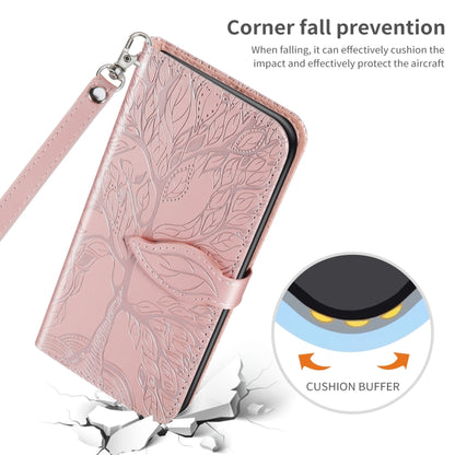 Rose gold folio flip phone case with reinforced corners and cushion protection