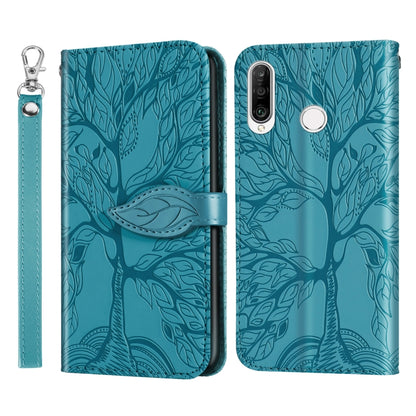 Turquoise embossed leather wallet flip phone case with lanyard strap and magnetic flap