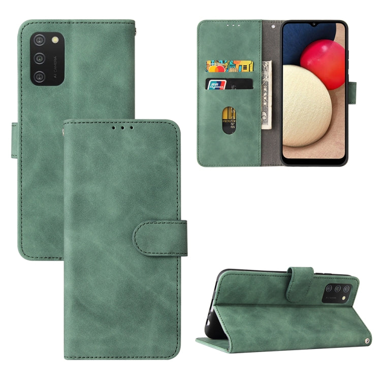 Green PU leather flip phone case with magnetic buckle and card holder
