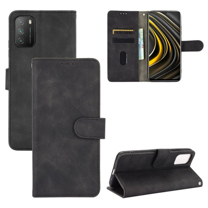 Dark PU leather flip phone case with magnetic buckle, card slots, and stand view