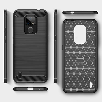 Black textured TPU phone case, side buttons and camera opening visible