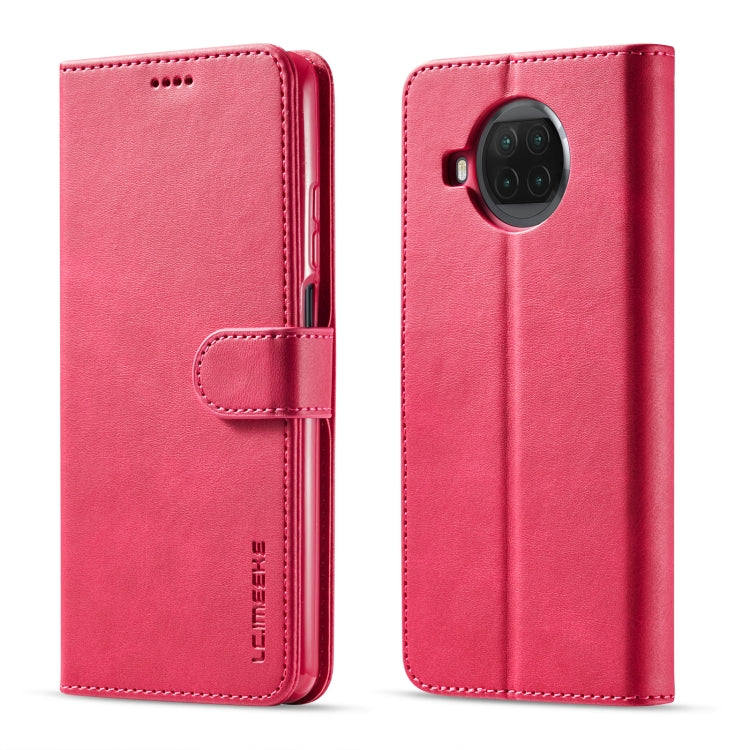 Flip leather phone wallet case, pink/red, card pocket and speaker cutouts
