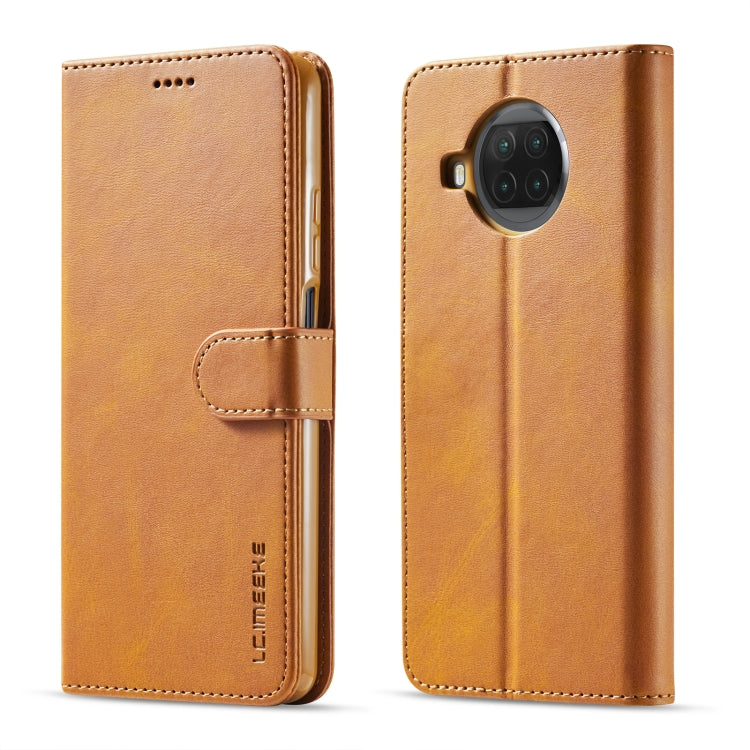 Brown leather flip case with card holder; camera area protected