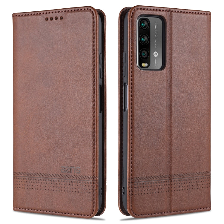 Dark brown flip leather wallet phone case with stitched edges and camera cutout