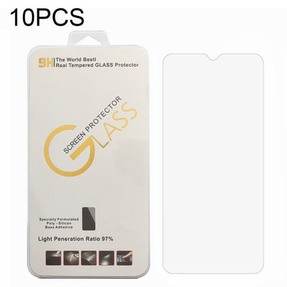 Tempered glass screen protector set, clear 2.5D film in blister pack (10 pcs).