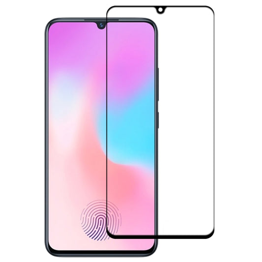 Full screen tempered glass screen protector with full glue, applied on phone front
