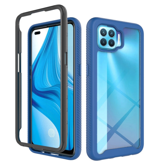 Royal blue shockproof phone case with raised camera and screen edges, TPU frame