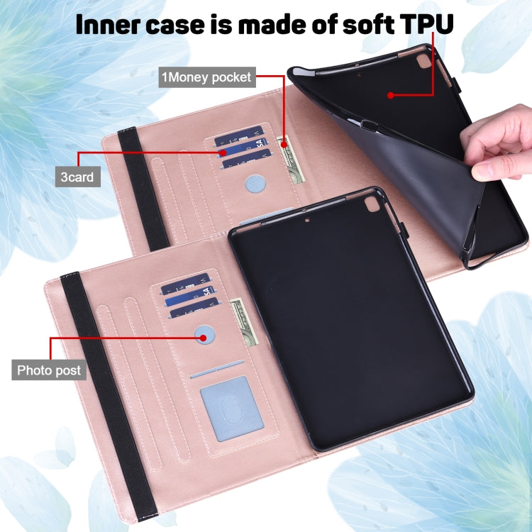 Rose gold folio case interior with TPU inner, card slots, and photo pocket