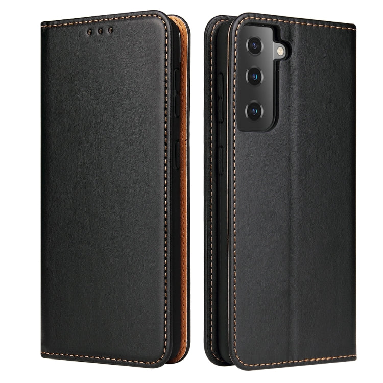 Black flip PU leather phone wallet case with card holder and stitched edges
