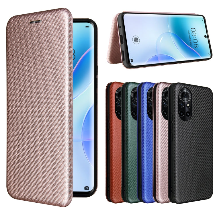 Carbon fiber texture magnetic flip phone case lineup in multiple colors