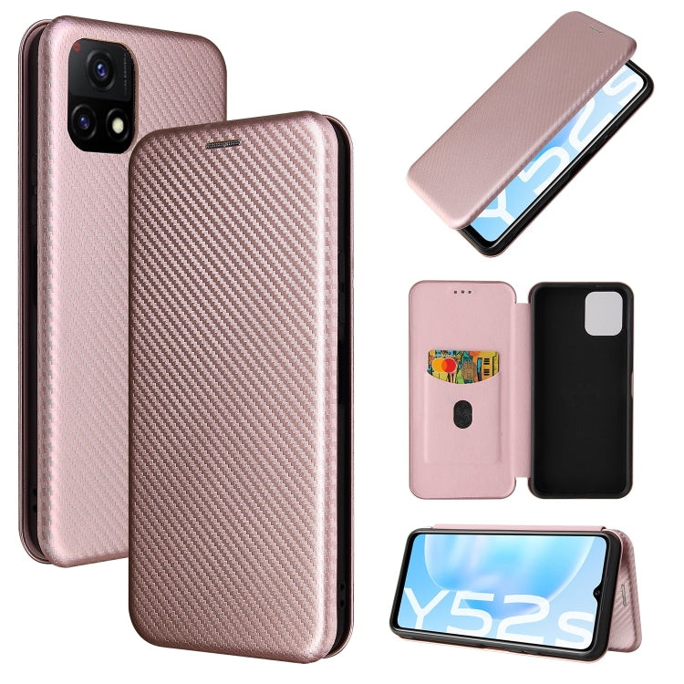 Pink carbon fiber texture magnetic flip phone case with card slot and screen cover