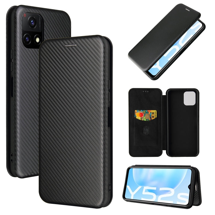 Black carbon fiber texture magnetic flip phone case with card slot and cutouts