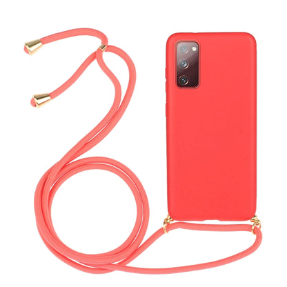 Wheat straw TPU phone case with coral lanyard, speckled back and camera cutouts