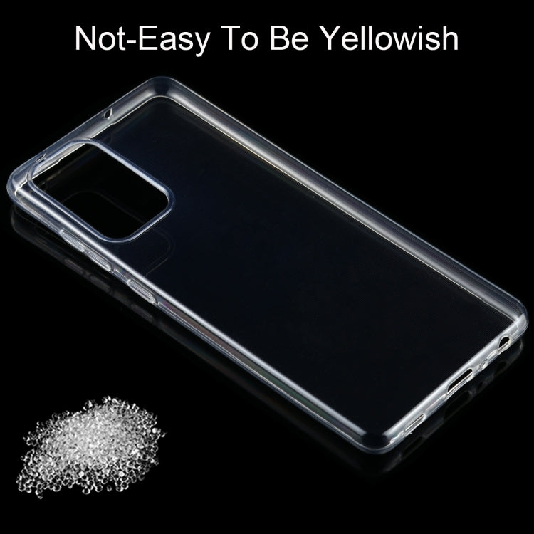 Transparent TPU phone case with anti-yellowing clarity, back cover view