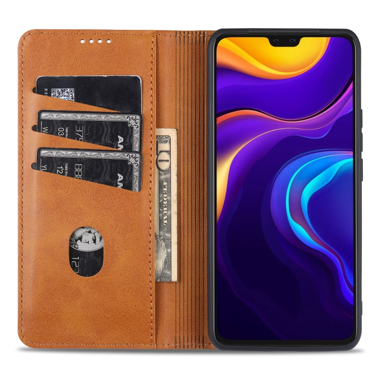 Orange-brown leather phone case with inner card slots and phone secured