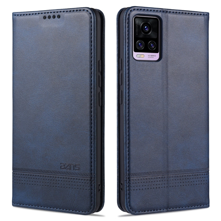 Dark blue flip leather phone case with textured finish and rear camera cutout