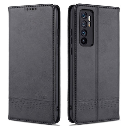 Black flip leather phone case with textured finish and rear camera cutout