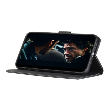 KHAZNEH black flip leather phone case with stand for front viewing