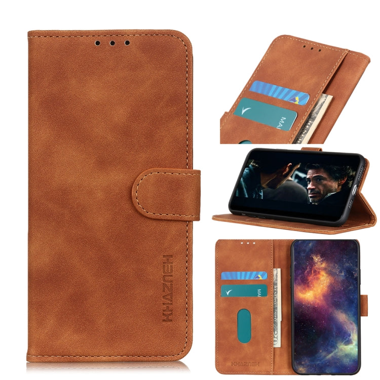 KHAZNEH brown flip leather phone case with card slots and wallet holder