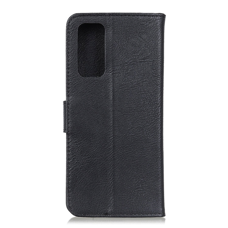 KHAZNEH black textured flip wallet case with cutout for camera and ports