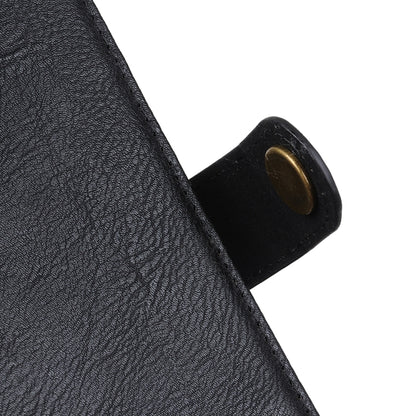 KHAZNEH black textured leather case corner with snap tab and metal cap