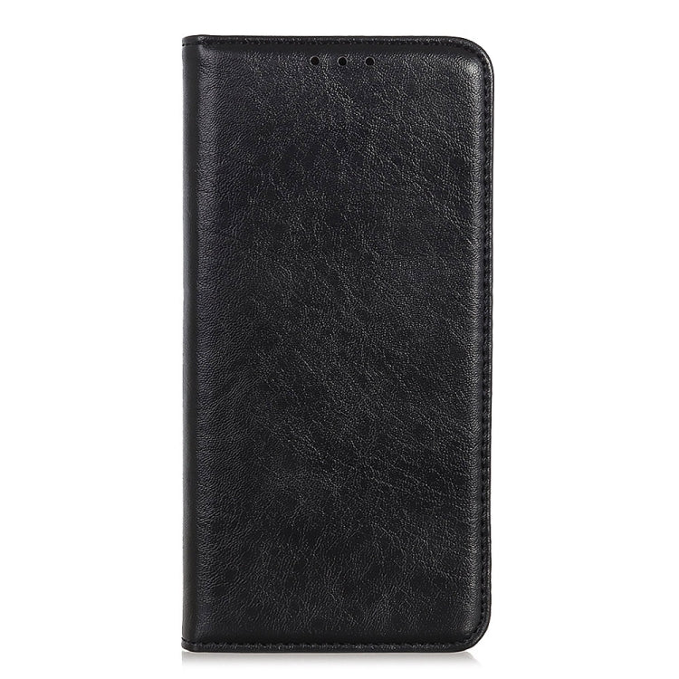 Black vertical flip leather phone case with cutout and button holes on the cover