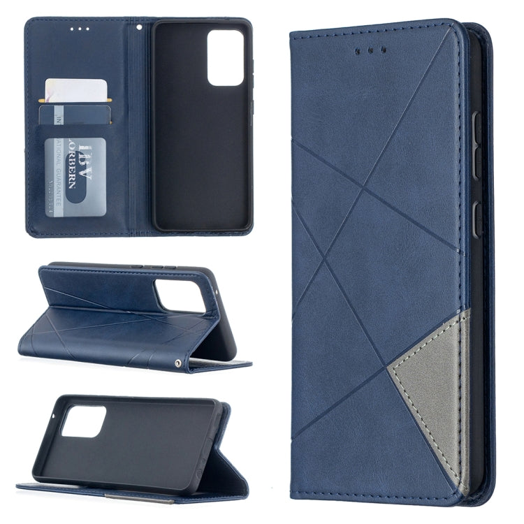 Blue leather wallet phone case set with card slots, flip cover, and stand angles