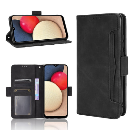 Black flip leather phone case with card slots and side holder strap