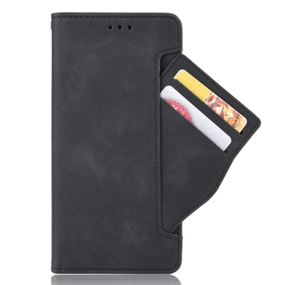 Black flip leather phone case with card holder sleeve and magnetic flap