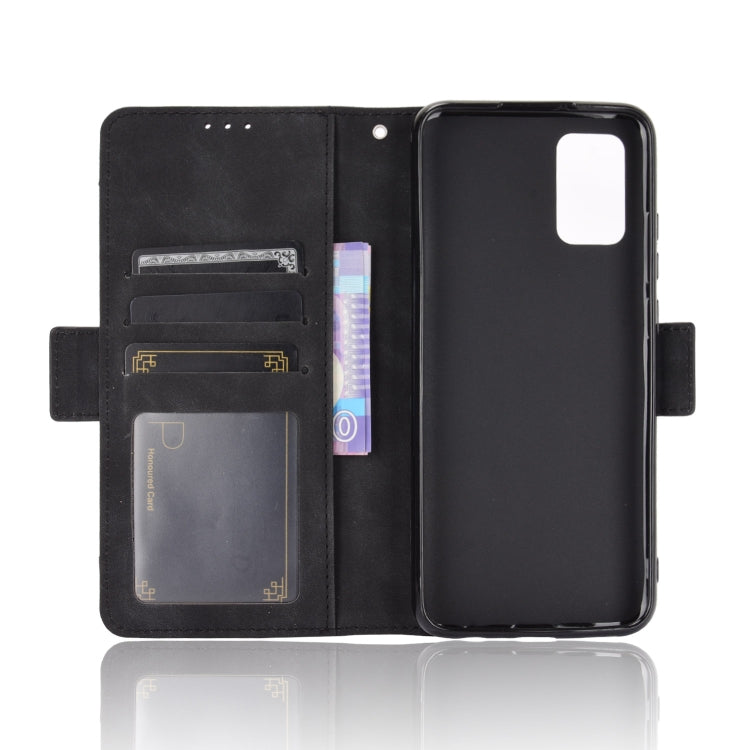 Black flip leather phone case with card slots and phone back cover