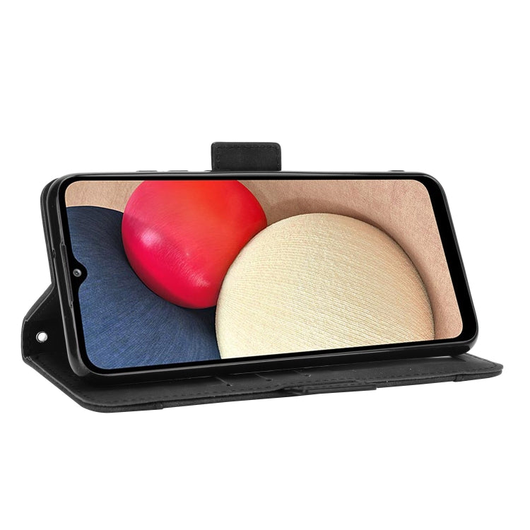 Black flip leather phone case with front cover opened for screen view