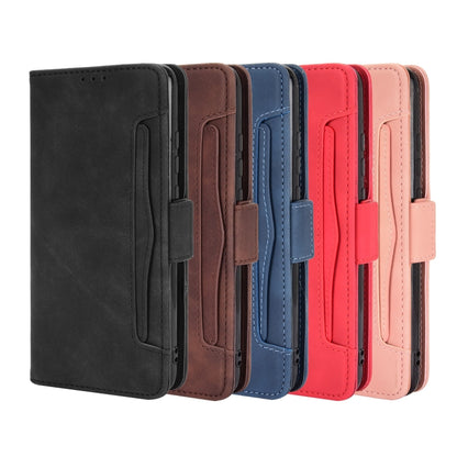 Assorted-color flip leather phone cases with card slots, shown side by side
