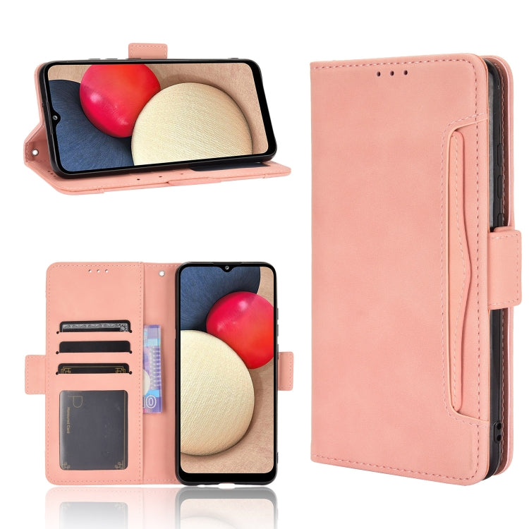Pink flip leather phone case with card slots and holder stand