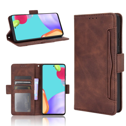 Brown flip leather phone case with card slots and holder stand