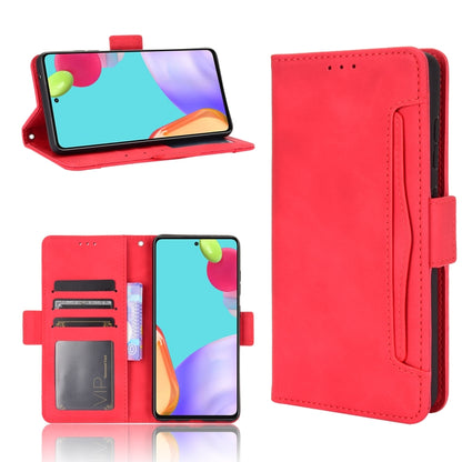 Red flip leather phone case with card slots and holder stand