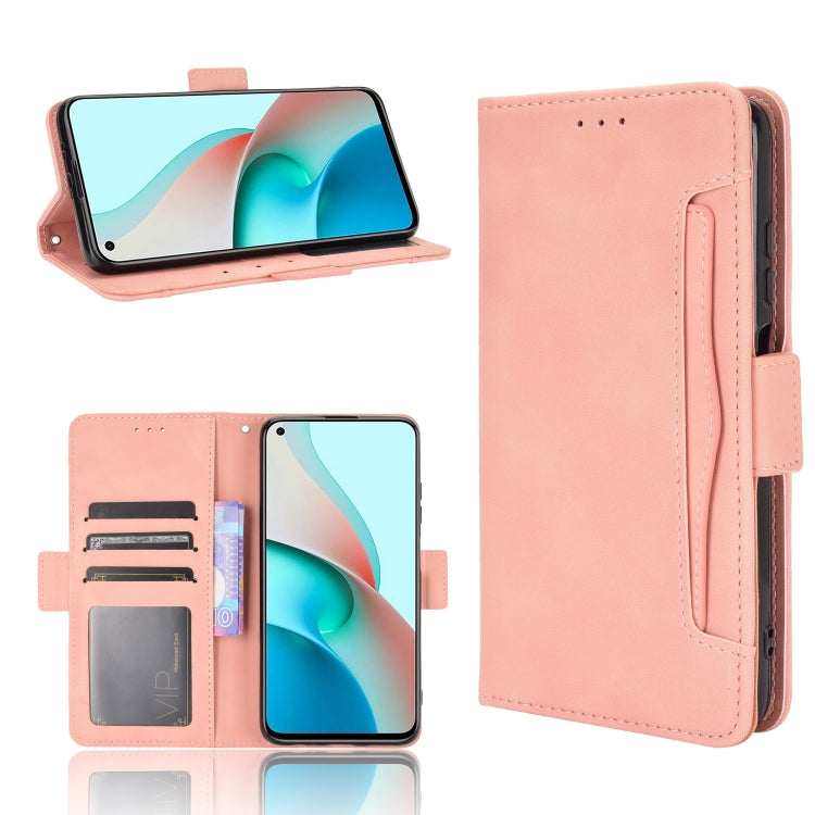 Pink leather flip phone case with card slots and photo frame holder