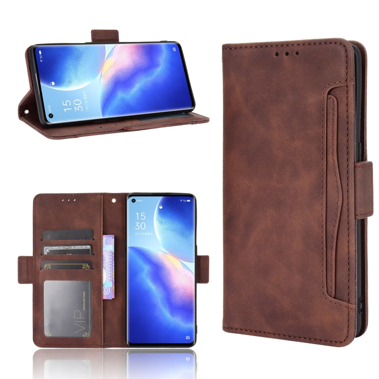 Brown leather flip phone case with card slots and photo frame holder, open view