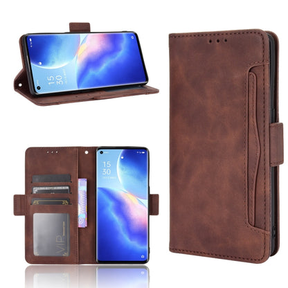 Brown leather flip phone case with card slots and photo frame holder, open view