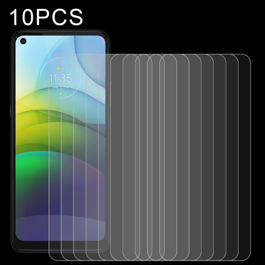 Set of 10 tempered glass screen protectors for a curved smartphone screen.