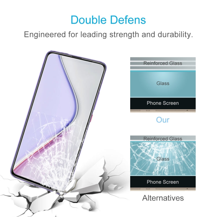 Tempered glass screen protector with reinforced glass layer for impact resistance
