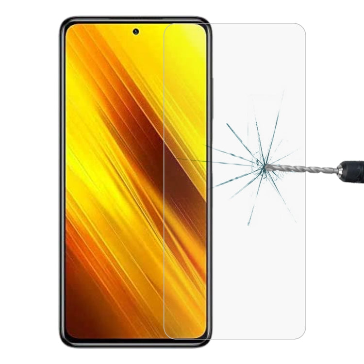 Tempered glass screen protector on phone display with cracked screen impact demo