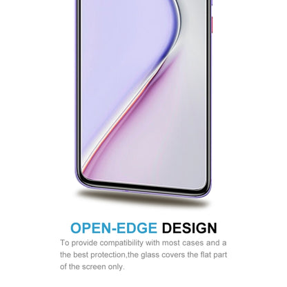 Tempered glass screen protector with open-edge design for case compatibility