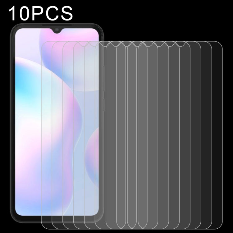 10-pack tempered glass screen protectors, curved fit on phone screen (purple-pink display).