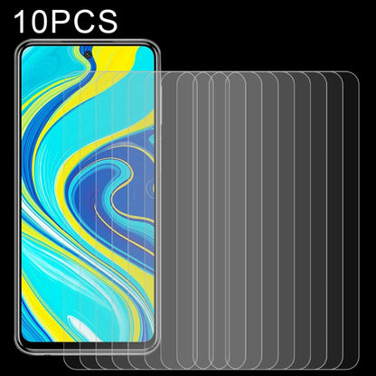 10-pack tempered glass screen protectors, curved fit on phone screen (blue-green display).
